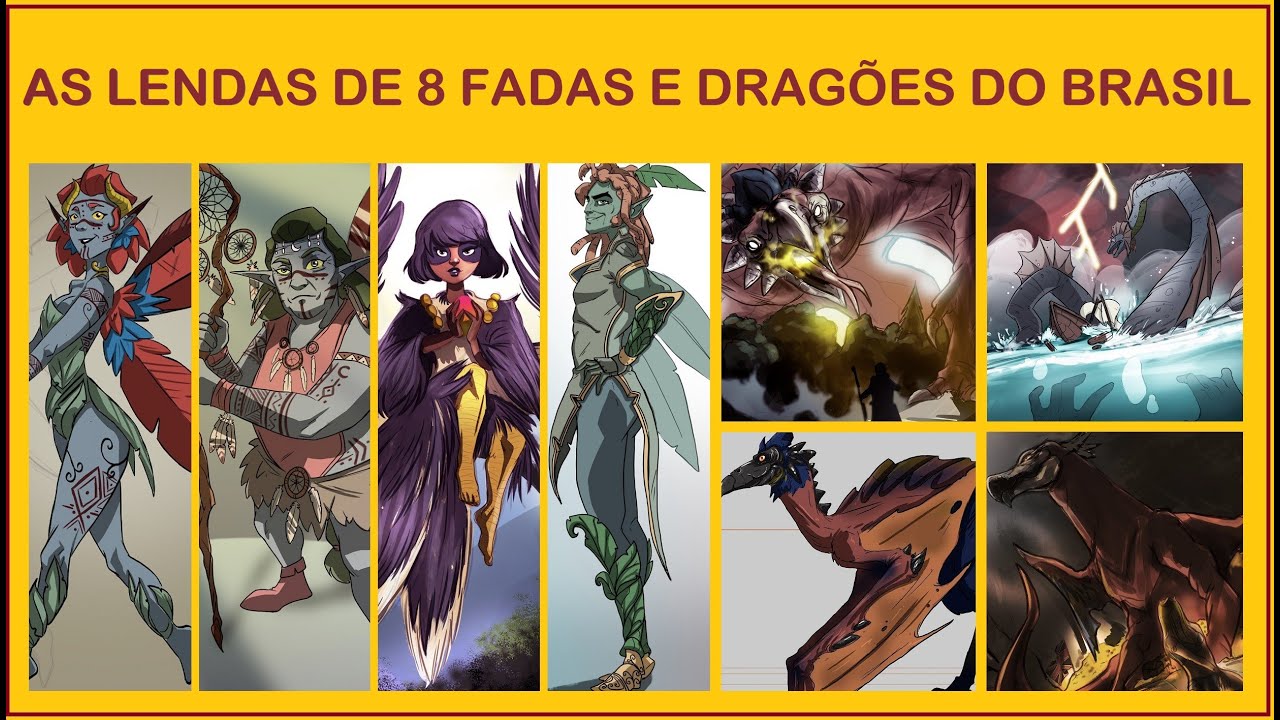 As lendas de 8 FADAS e DRAGÕES do Brasil + Curiosidades!!! 🤝 Ilustrações: @yuriquedesenha