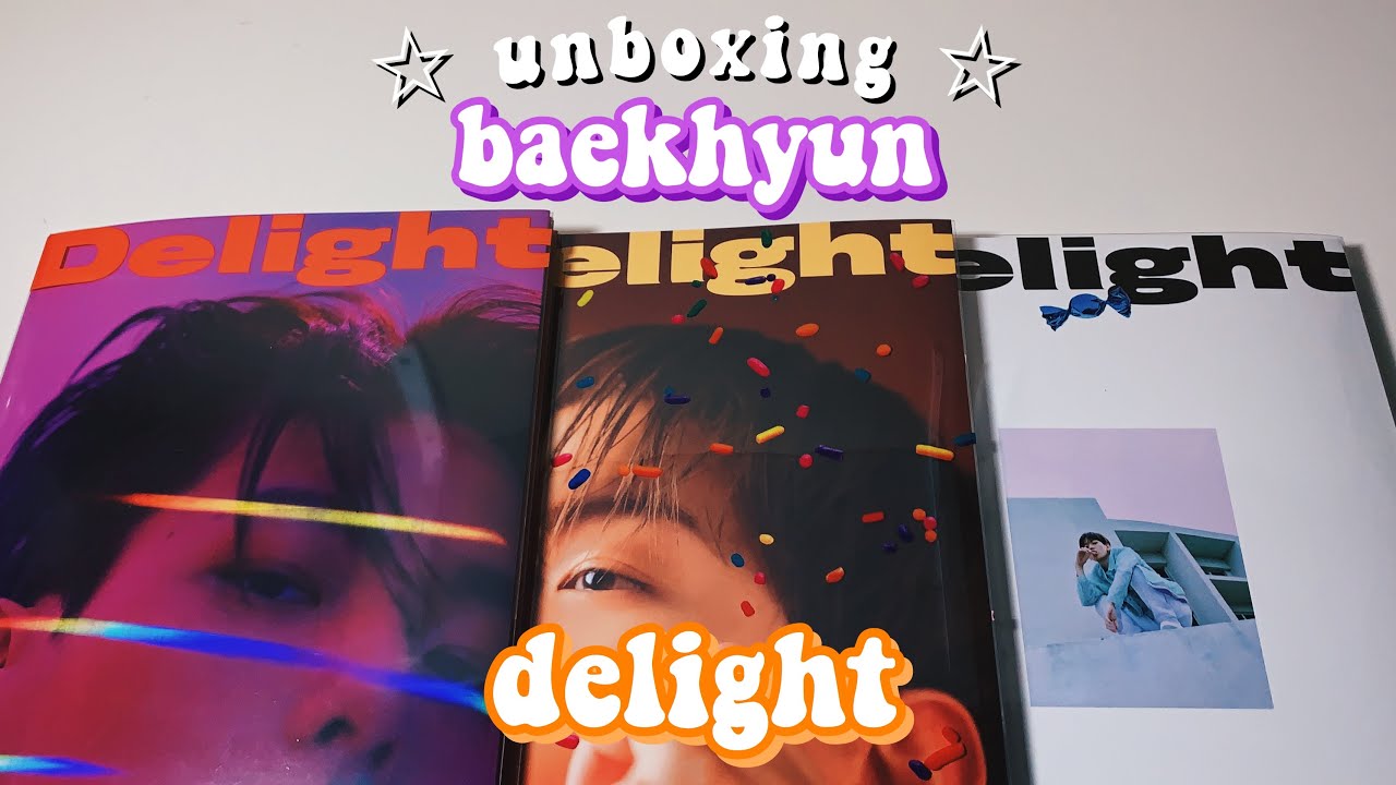 a delightful unboxing of baekhyun ❝delight❞ (cinnamon, honey, mint ver) + city lights photocards!