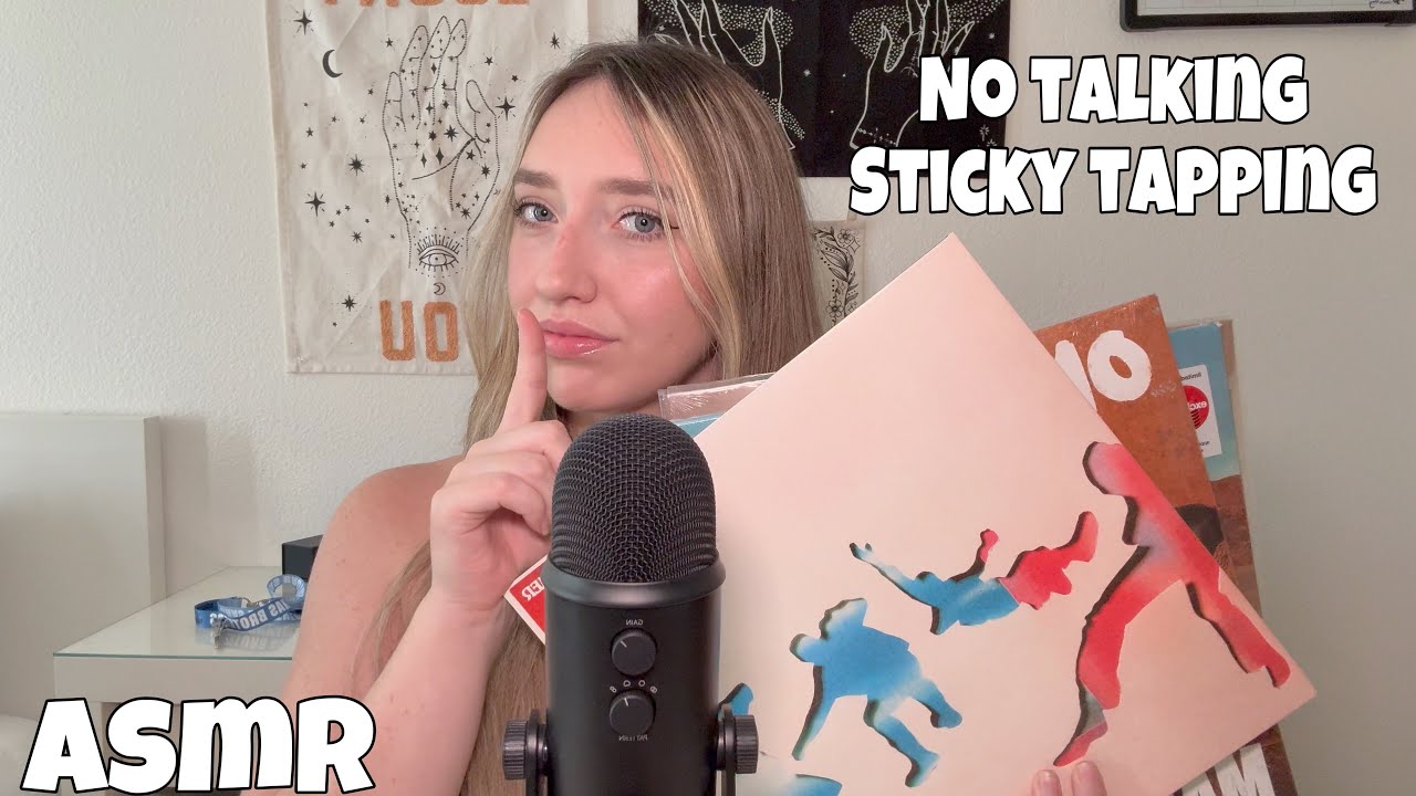 ASMR NO TALKING | Sticky Finger Vinyl Tapping