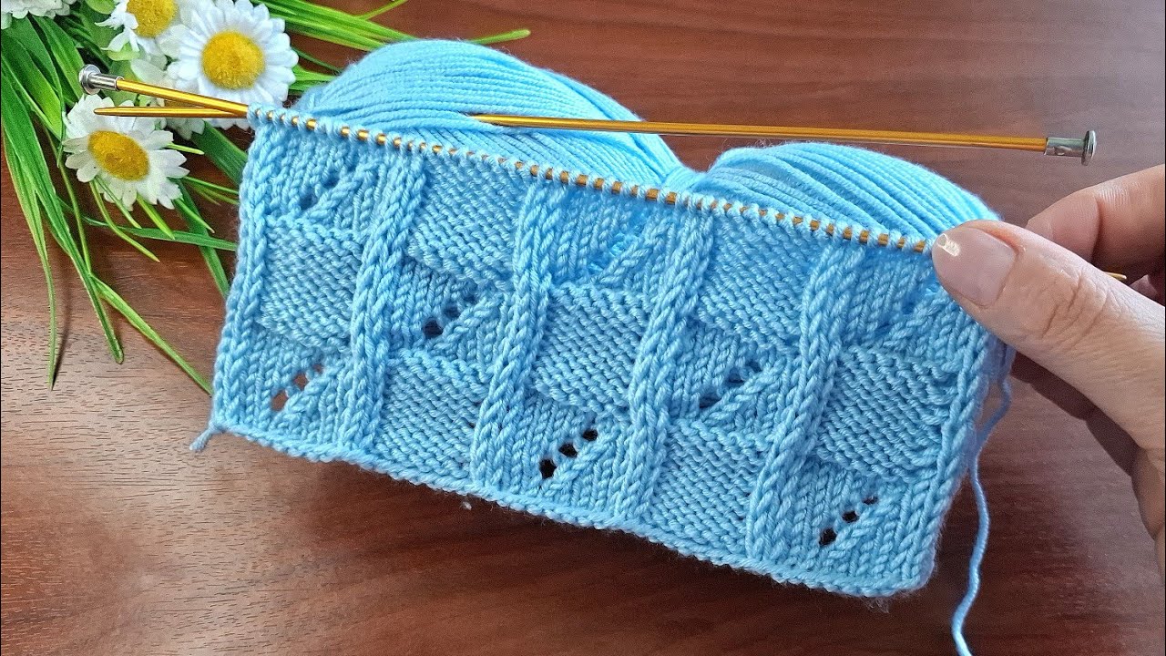İki şiş kolay &ouml;rg&uuml; yelek model anlatımı ✅️Eays knitting crochet patterns