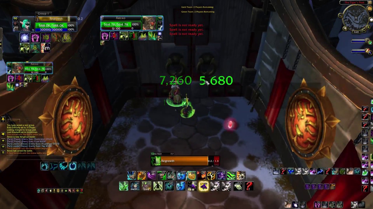PandaWoW - 5.4.8 R1 Glad Rdruid queing 2v2 Warr / Druid