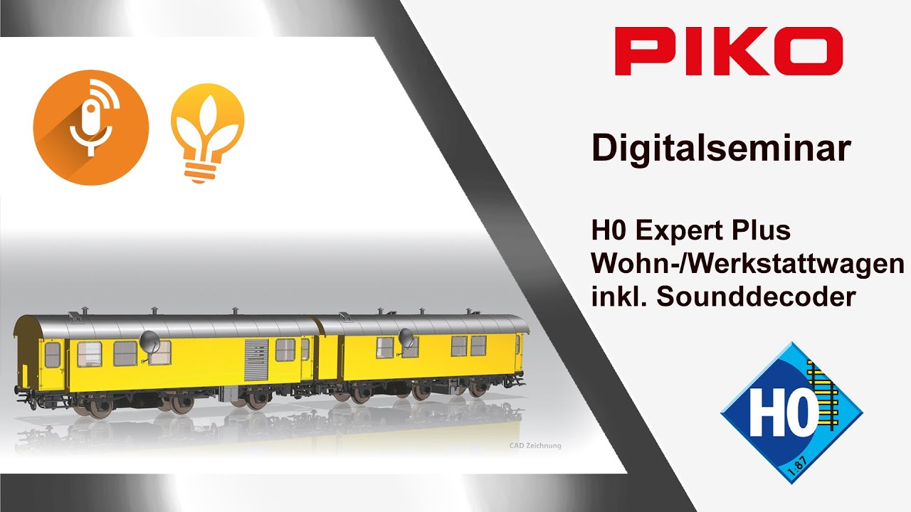 PIKO [0084] Digitalseminar H0 Expert Plus Wohn-/Werkstattwagen 3yg inkl. SoundDecoder