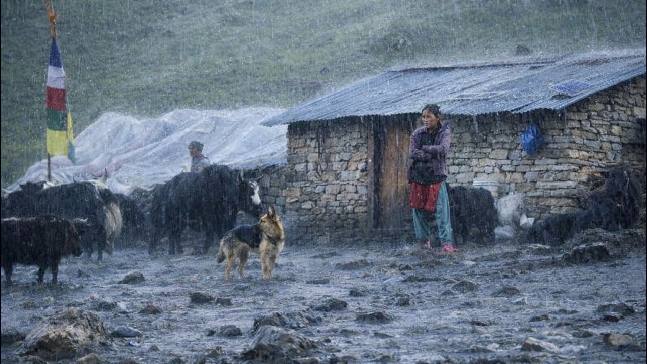 Surviving Shepherd Life in One Of The Coldest Regions Of Nepal |A rain Freezing Winter Village intr