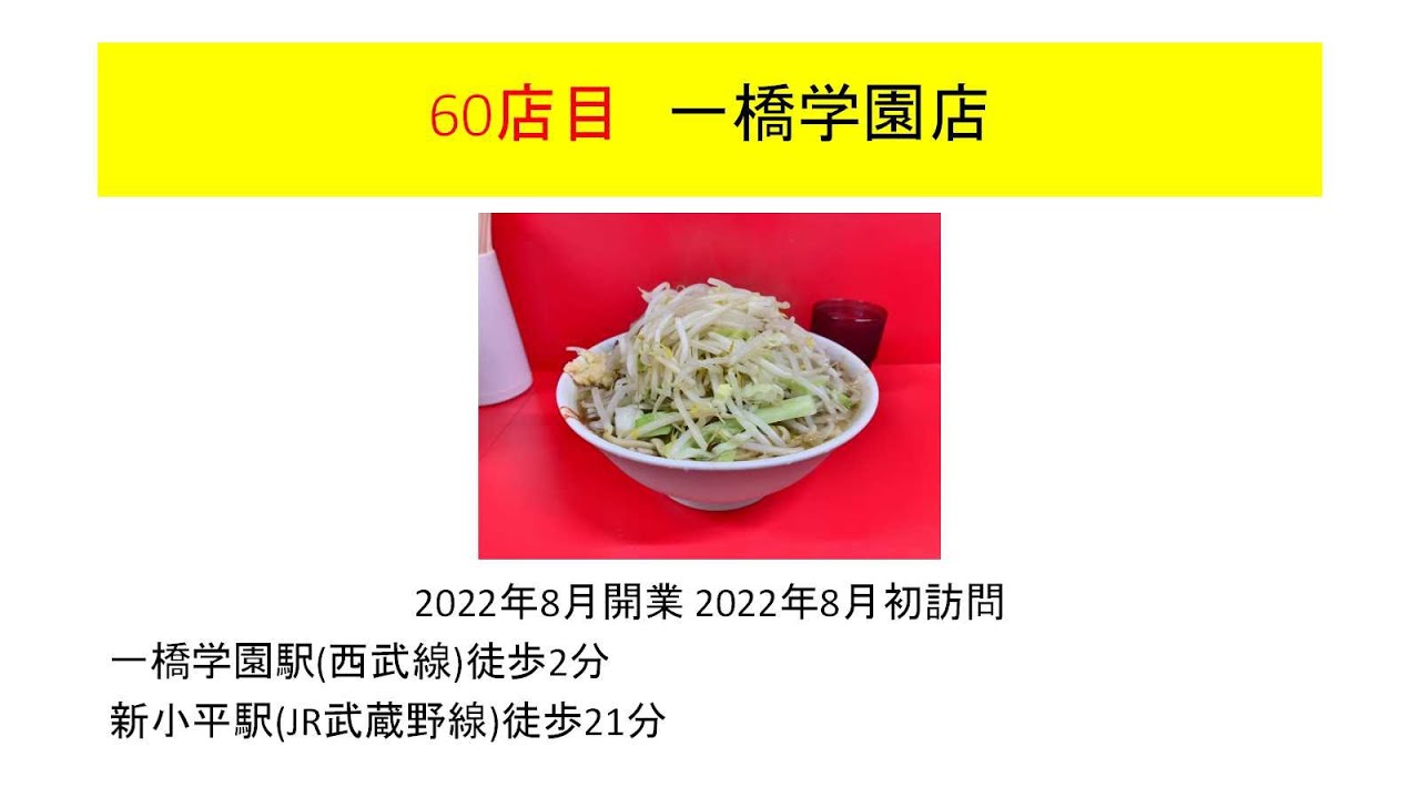 ラーメン二郎全店舗アクセス2022