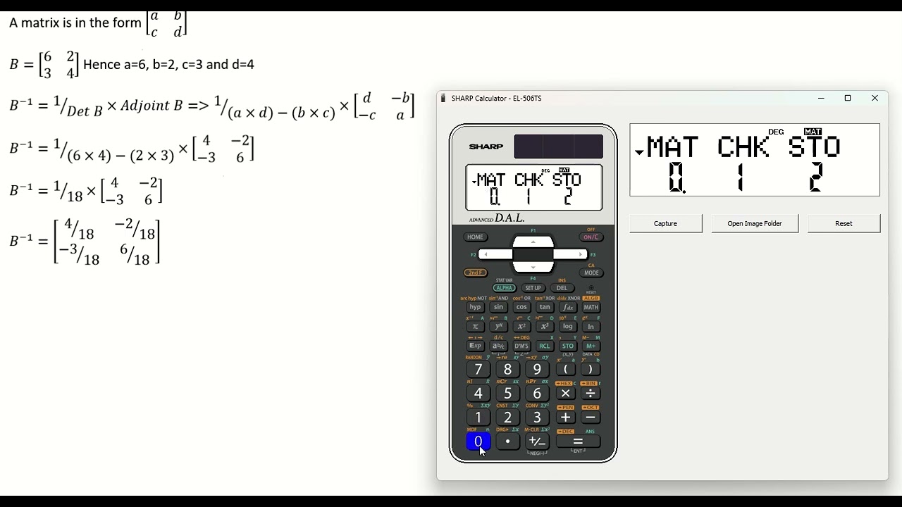 How to find the inverse of a matrix using the Sharp calculator