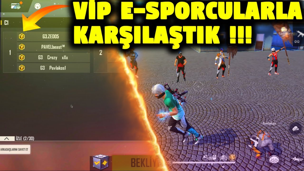 VİP E-SPORCULARLA KARŞILAŞTIK !!! 4 VS 4 ATTIK İNANILMAZ ZORLU M&Uuml;CADELELE ETTİK !!! #FREEFIRE