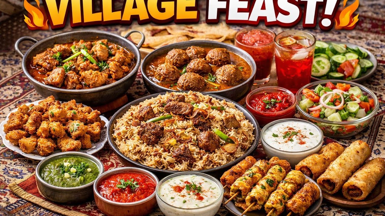  Grand Dastarkhwan | Chicken Karahi, Kofta Curry, Beef Pulao, Pakora, Reshmi Kabab & Fresh Salads