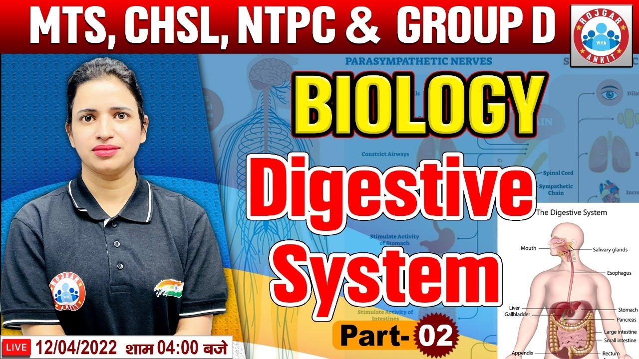 Digestive System In Biology | पाचन तंत्र | Biology For Group D/CHSL/MTS/CGL, Science By Bhawna Mam