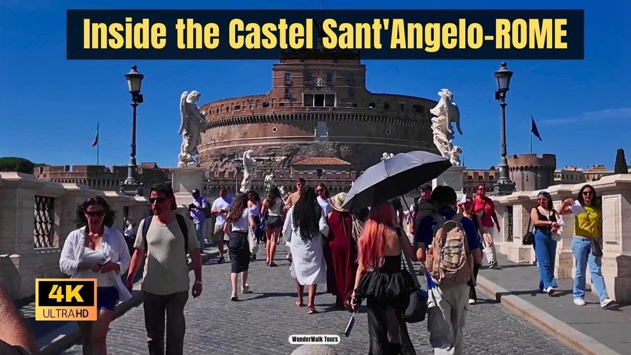 Rome Italy Walking Tour | Let's Go inside Castel Sant'Angelo | 4K Ultra HD