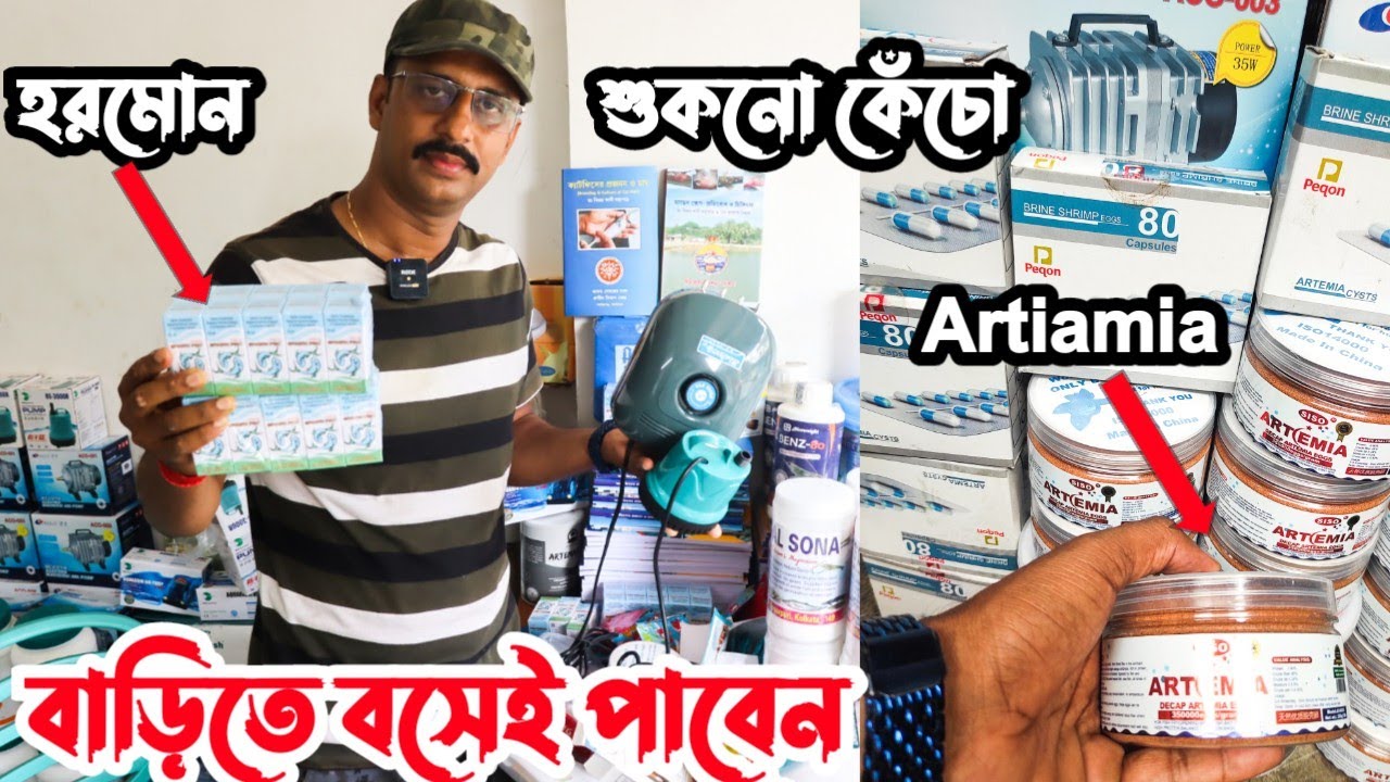 মাছ চাষের A to Z পাবেন বারাসাতের এই দোকানে // Fish Breeding Hormon, Air pump,  artiamia,  miter