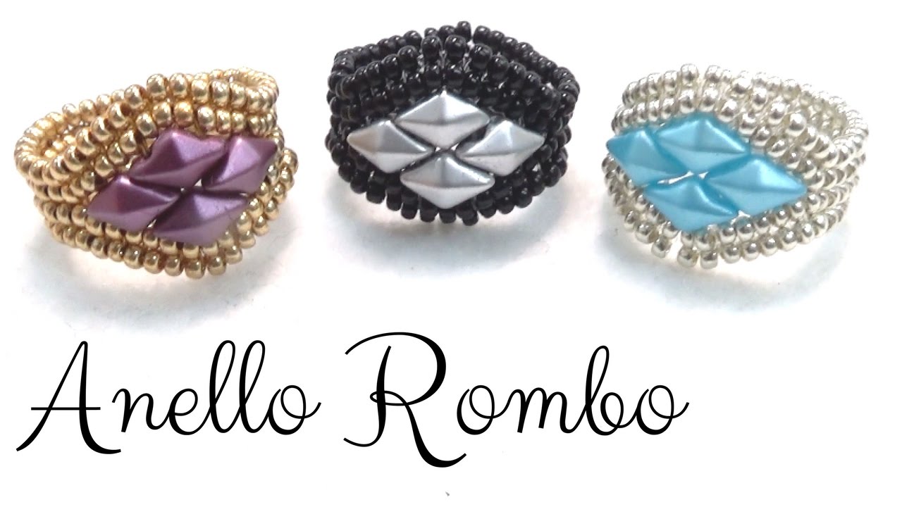 Anello Rombo con DiamonDuo utilizando la tecnica Herringbone - DIY