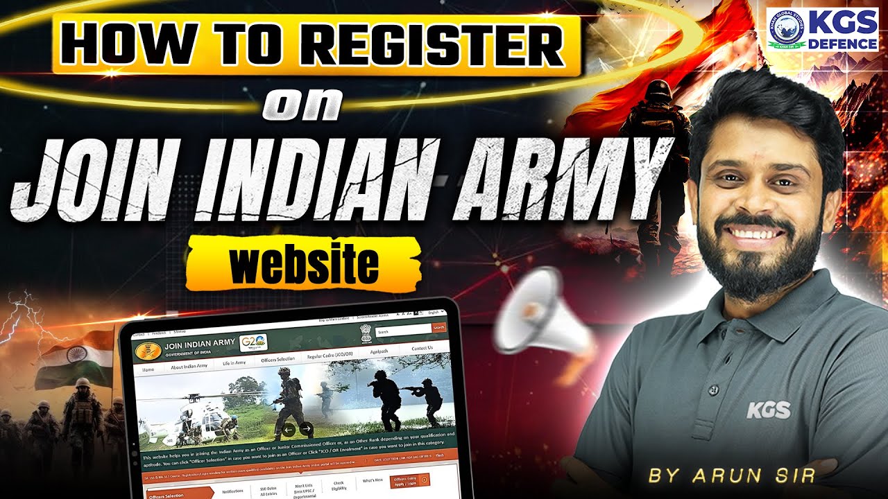 How to register on the Join Indian Army Site | Join Indian Army Registration | Arun Sir |KGS Defence