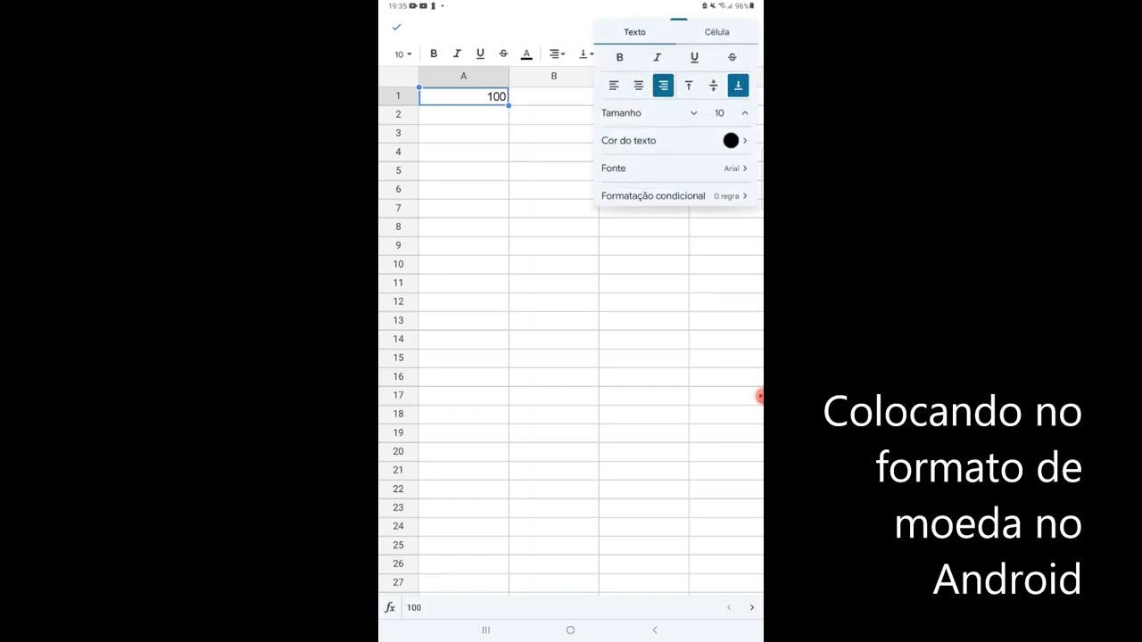 GOOGLE PLANILHA   FORMATO MOEDA NO ANDROID