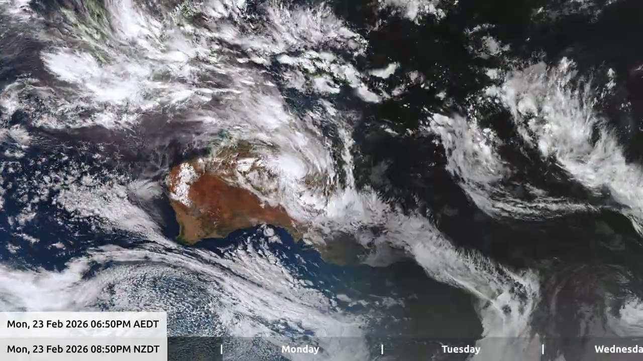 26 Feb 2026, 5 day weather timelapse Australia / New Zealand