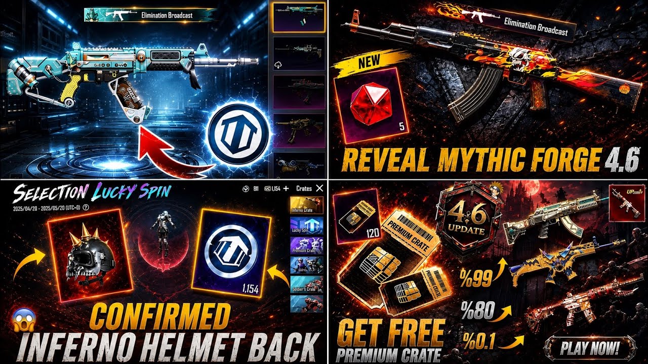 ACE32 IN LUCKY SPIN BGMI 🛑 v4.6 NEXT PREMIUM CRATE // BGMI NEXT CLASSIC CRATENEW INFERNO HELMET// 