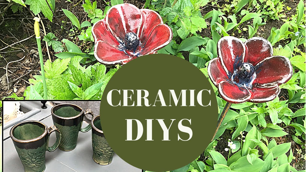 MAKE CUTE FLOWERS IN CLAY FOR YOUR HOME AND GARDEN - TEXTURED TEA MUGS - CERAMIC DIYS