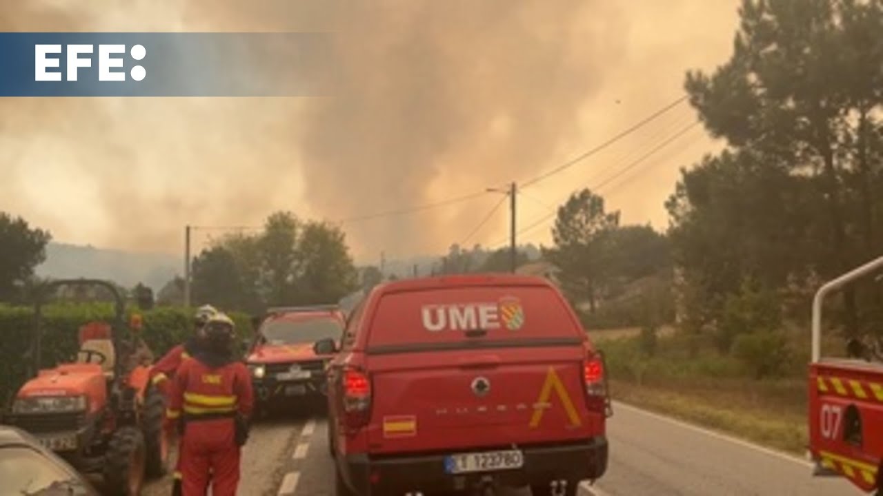 La UME impide que las llamas lleguen a dos aldeas portuguesas