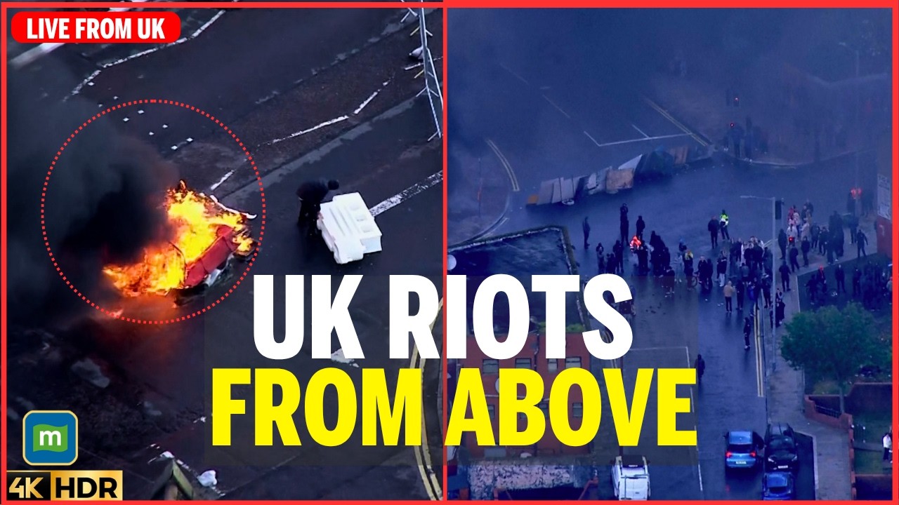 LIVE: BELFAST RIOTS FROM ABOVE! Aerial Footage Shows Chaotic Streets | UK NEWS LIVE | Europe News