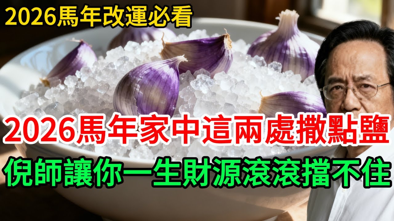 倪海廈公開招財秘術：99%的人都用錯了！「鹽」不是吃的，是拿來改運的！馬年放家裡這2處，7天逆轉磁場、濕氣全消、財庫爆滿！#養生 #倪海廈 #漏財#倪海廈 #改運 #漏財 #粗鹽 #風水