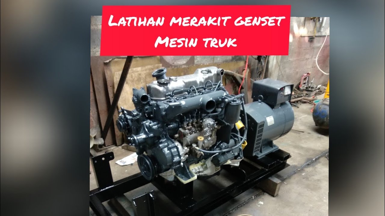 Latian ngerakit Genset Rakitan Mesin Truk ps100 sederhana