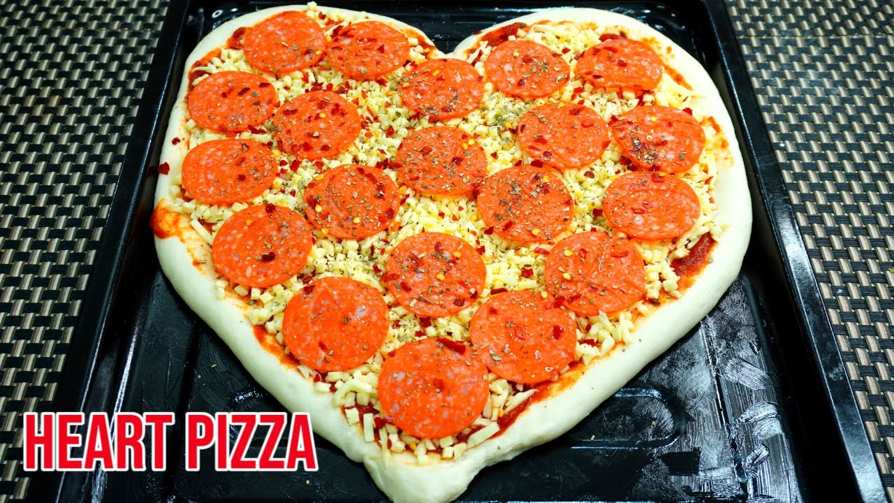 Valentine’s Day Heart Pizza - How To Make Heart Shaped Pizza | Miya's Spice World