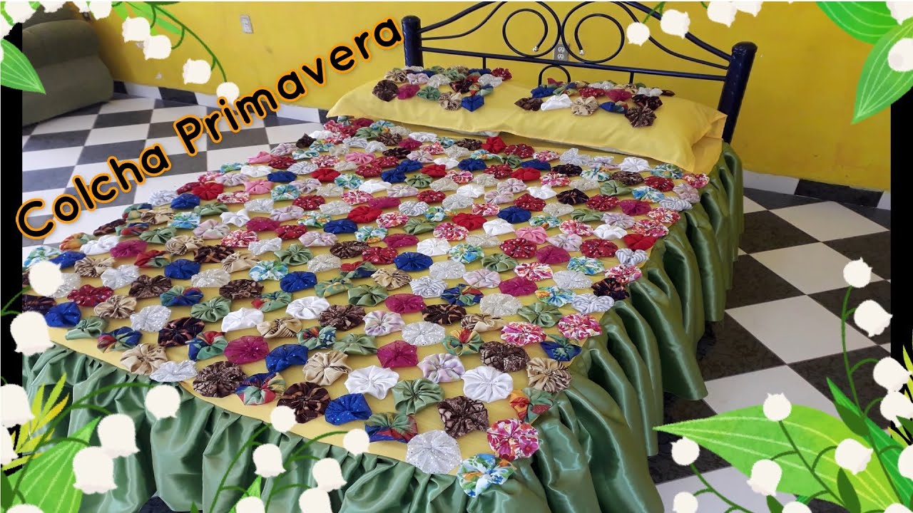 Colcha Primavera hecha de ropa reciclada