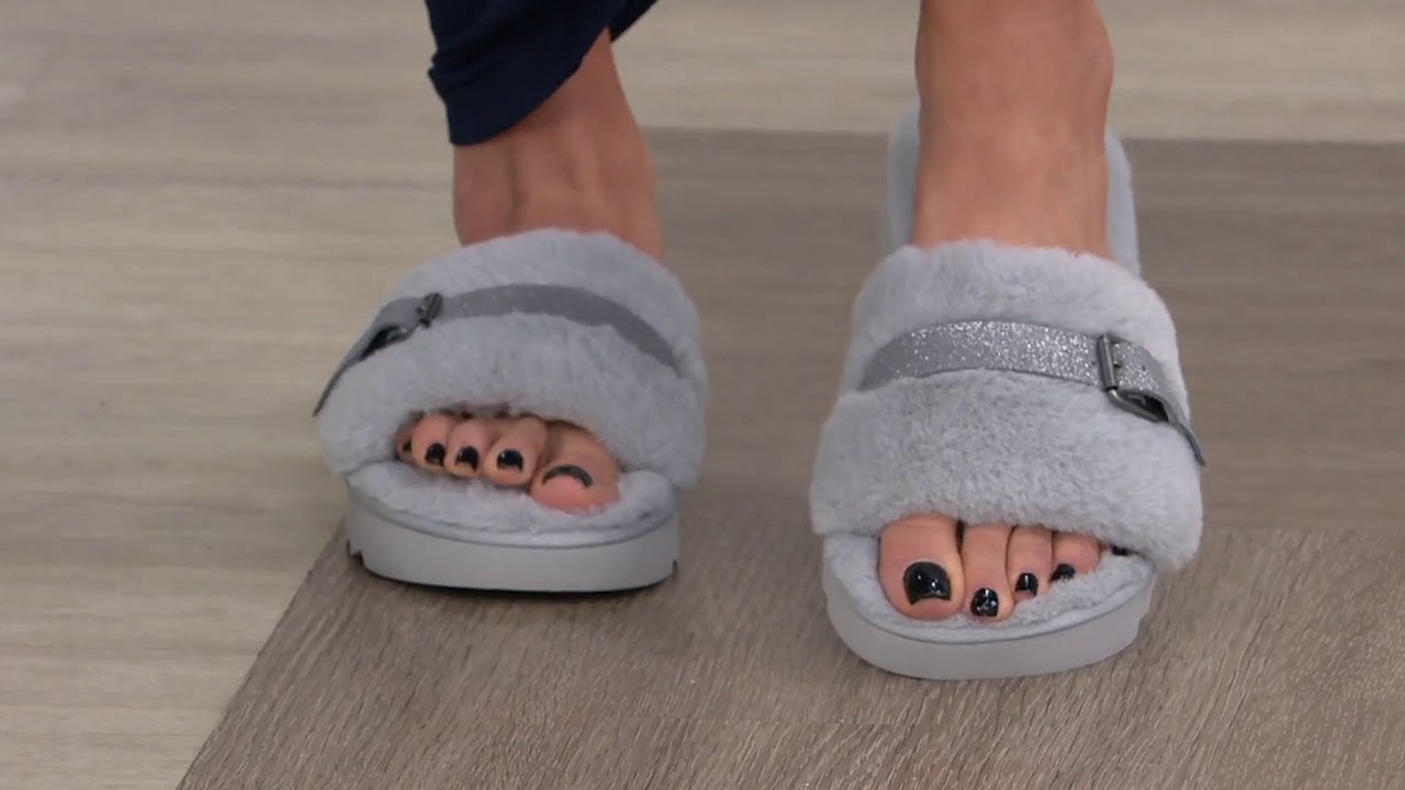 Koolaburra by UGG Slide Sandals w/Buckle Detail - Fuzz'd Up on QVC