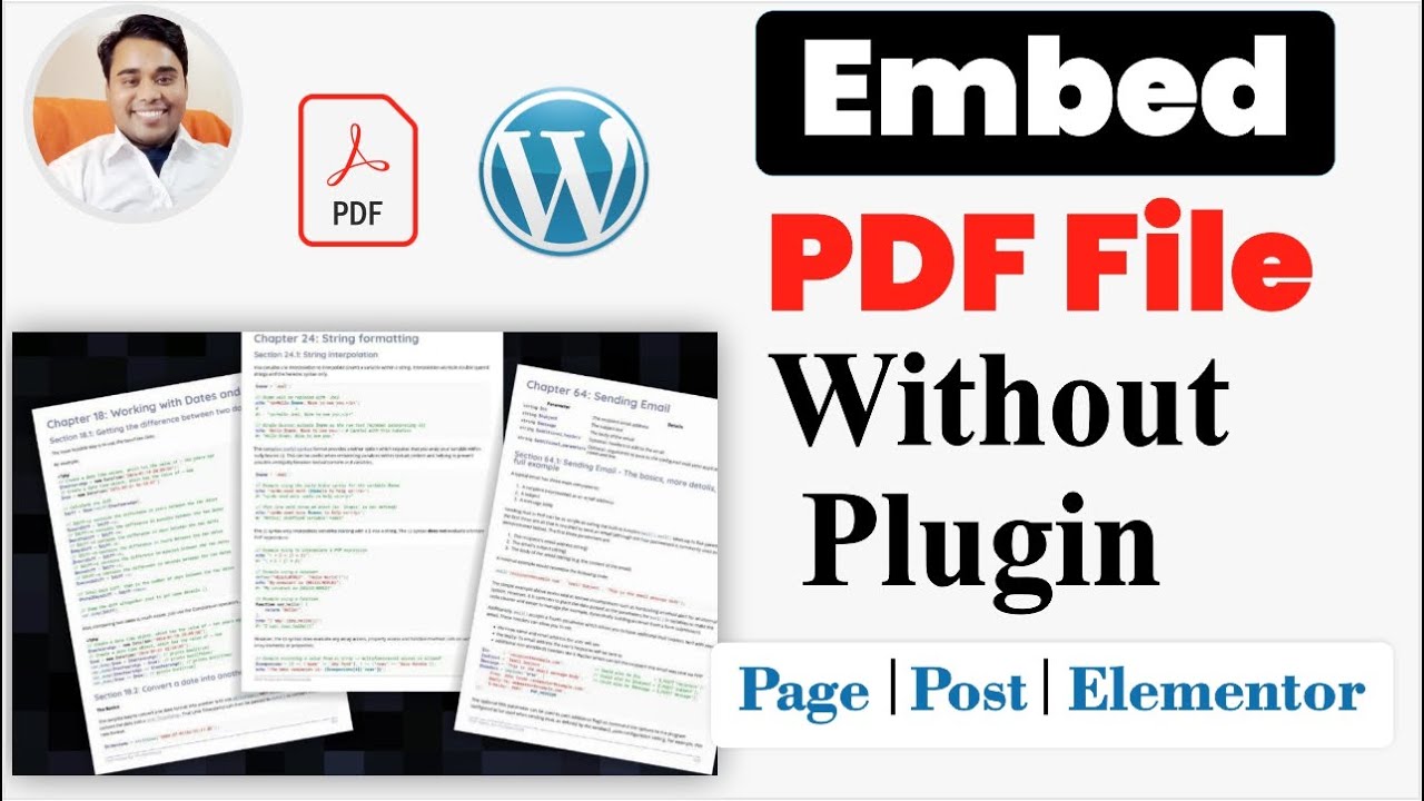 PDF Embed in WordPress Without Plugin | Embed PDF Elementor Page & Post [Hindi]