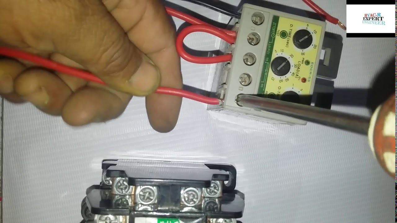 Three-phase magnetic contactor control with overload protector