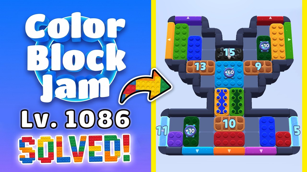 Color Block Jam Level 1085 (1086) | Every Puzzle Solved! 🎯