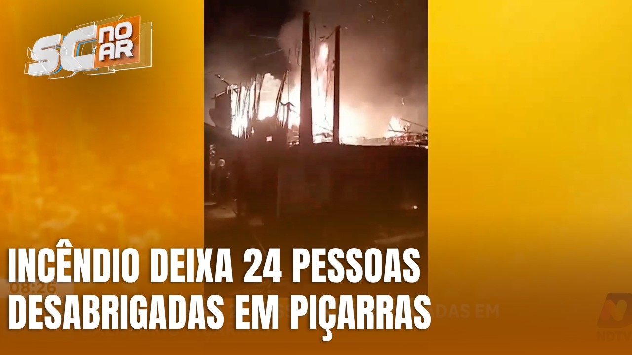 Incêndio deixa 24 pessoas desabrigadas em Balneário Piçarras