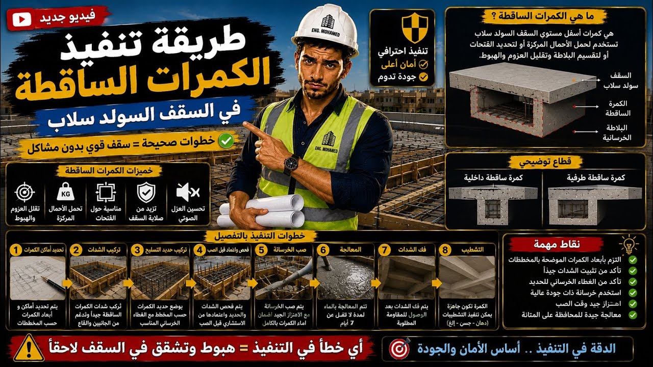 طريقة استلام الكمرات الساقطة من الألف للياء