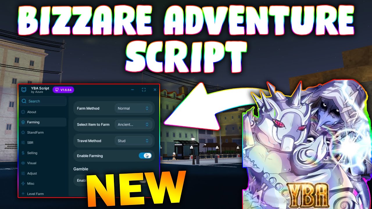 *NEW* Your Bizarre Adventure Script (PASTEBIN 2026) (STAND FARM , AUTOFARM, FIGHT, AUTO SELL, SPEED)