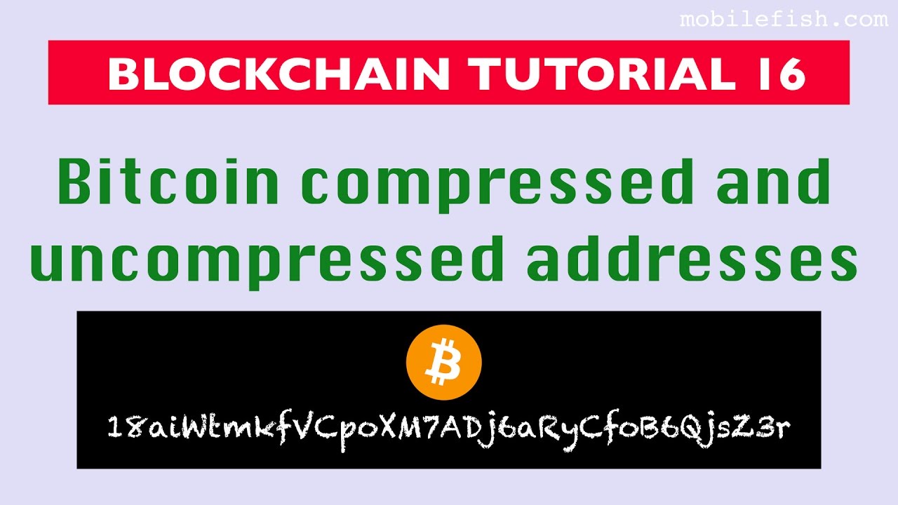Blockchain tutorial 16: Bitcoin compressed and uncompressed addresses
