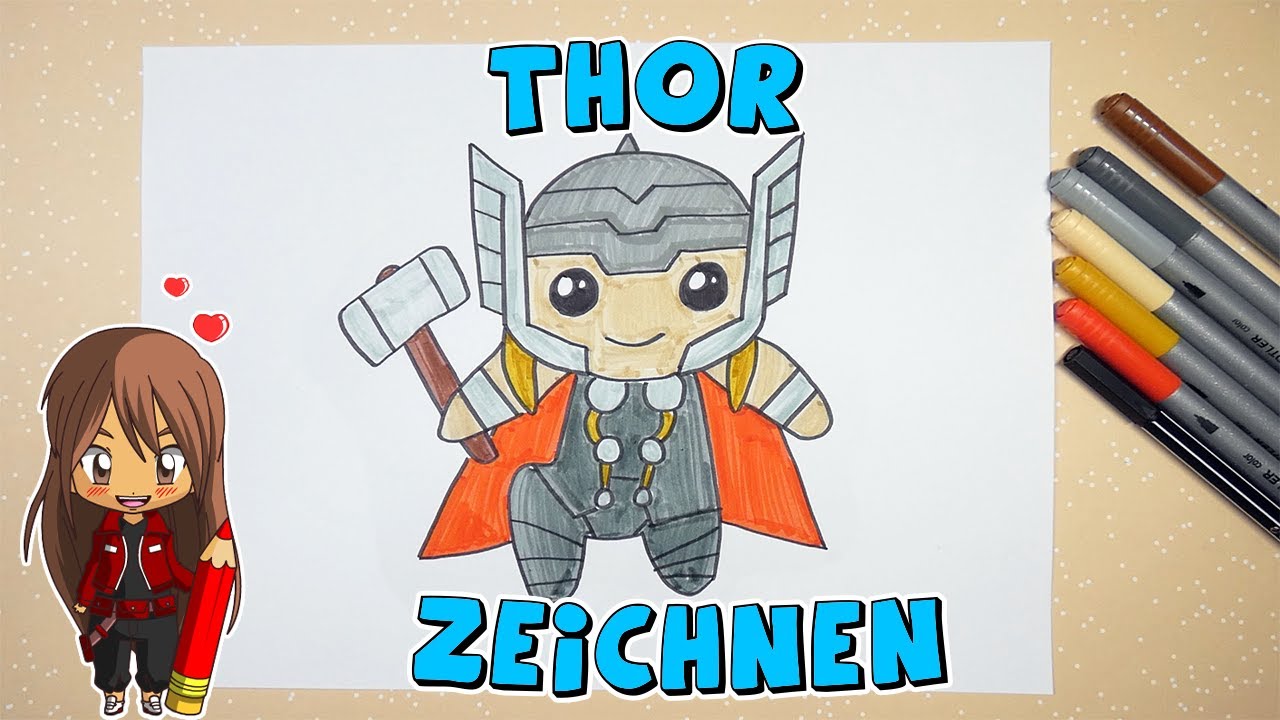 Thor einfach malen für Kinder | ab 10 Jahren | Malen mit Evi | deutsch