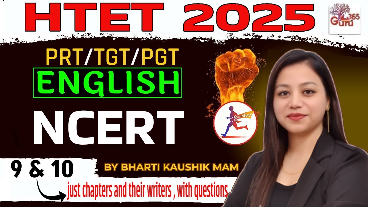 NCERT 9 and 10 : HTET English Class  | HTET TGT PGT English Questions By Bharti mam