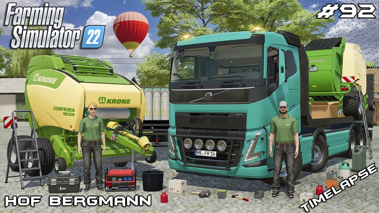 ПОКУПКА БОЛЬШОГО РУЛОННОГО ПРЕСС-ПОДБОРЩИКА KRONE ДЛЯ ФЕРМЫ | Hof Bergmann | Farming Simulator 22...