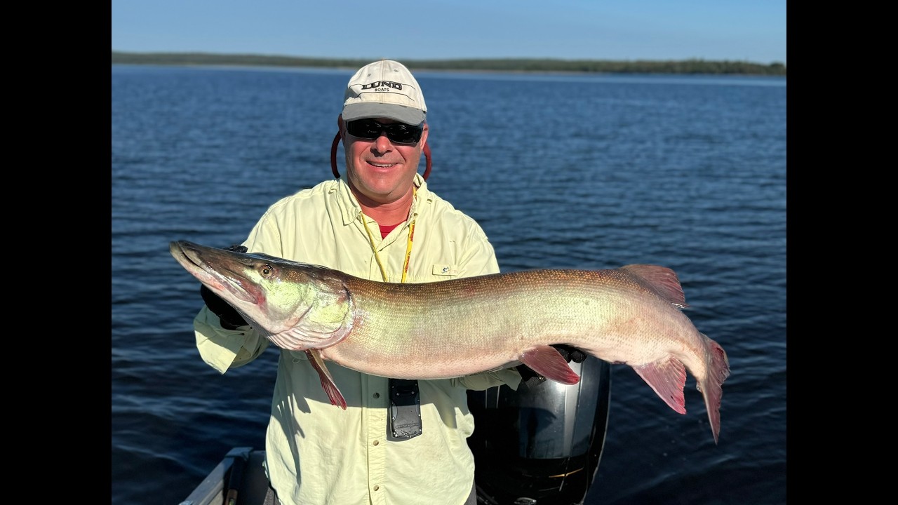 Musky, big one, on a jig and 6 lb test