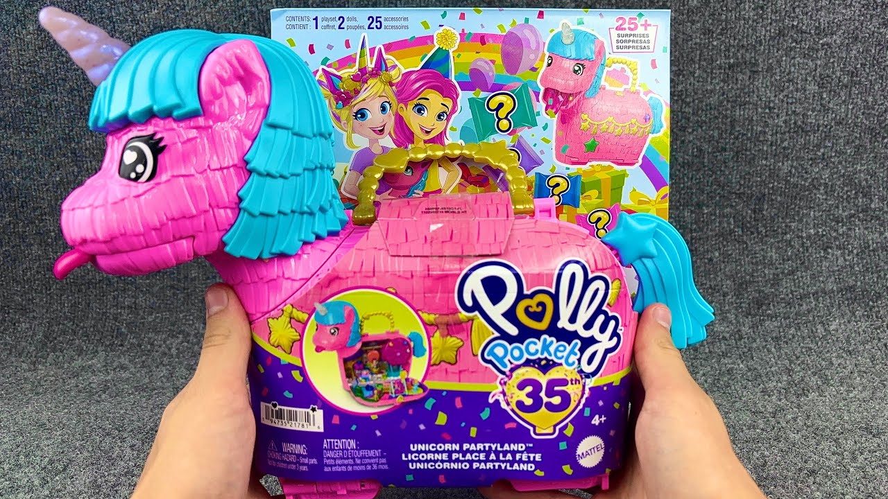 ASMR Unboxing Polly Pocket Unicorn Partyland &ndash; 35th Anniversary Surprise!