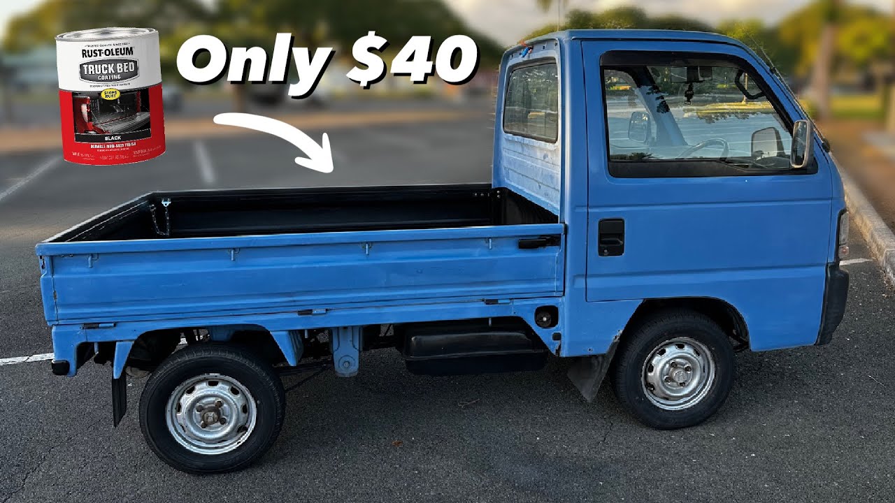 Rustoleum Bedliner Install - Mini Truck Cheap Upgrade = BIG Difference