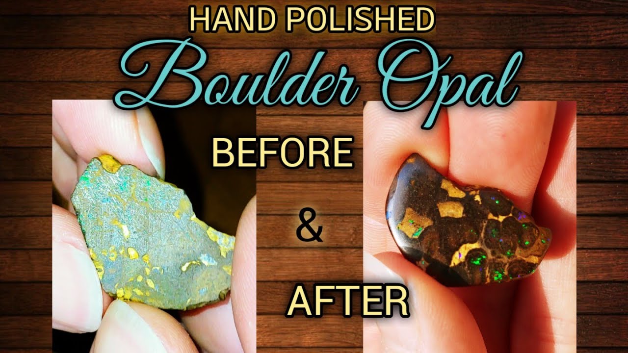 Hand Polished Boulder Opal | Before and After #TheFinders