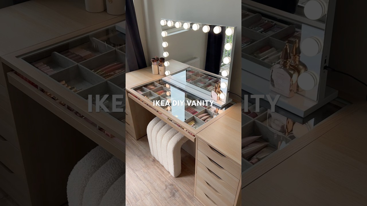 IKEA DIY Vanity 😍 Make-over voor ​⁠@LaurenLoois 🤍 #ikeahack #vanityorganization