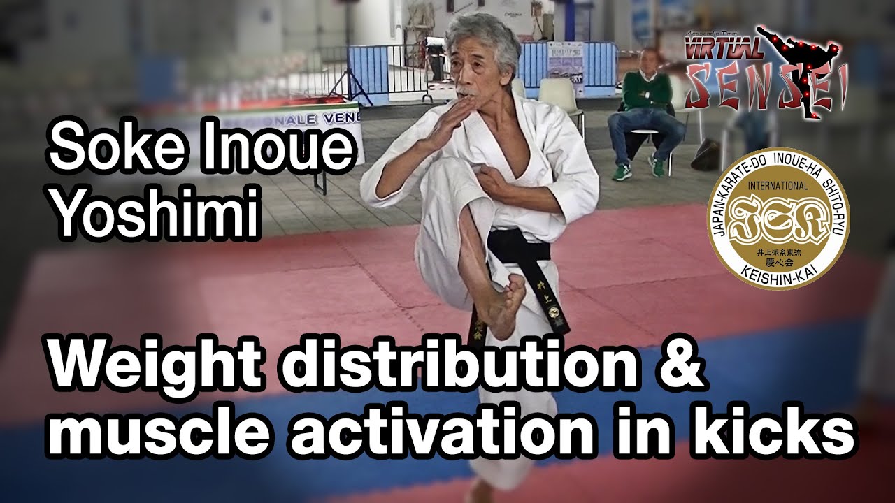 Soke Inoue Yoshimi - Weight distribution and muscle activation in kicks - Seminar Italy 2013