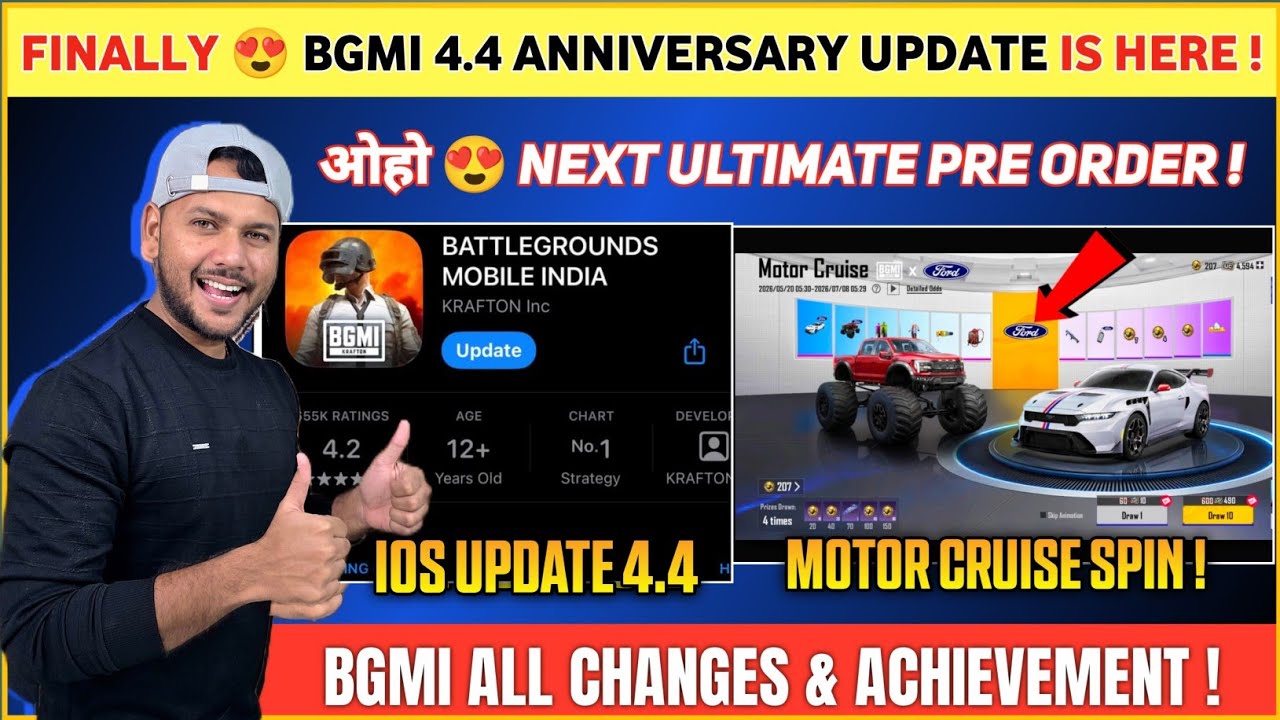 BIG CHANGES 😍 Bgmi 4.4 Update Here | All Changes | Pre Order Event | Motor Cruise | Bgmi New Update