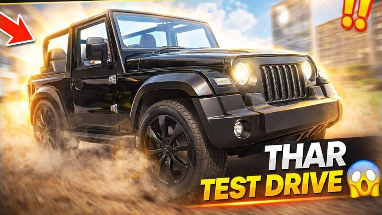 New Black Thar Test Drive in Game |😱#thar #driving #games #foryou 