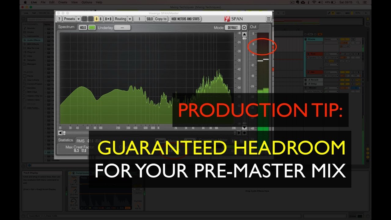 Ableton Live - Quick Tip - Guaranteed Pre-Master Headroom