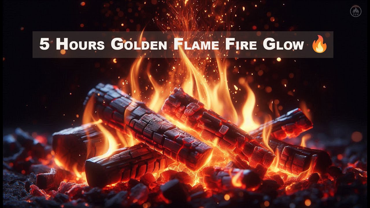 Hardwood Fire Close-Up 🔥 | 5 Hours of Glowing Embers, Soft Sparks & Deep Warmth in 4K