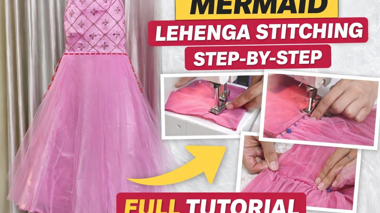 Easy Mermaid Lehenga Stitching for Beginners | Complete Guide 💕