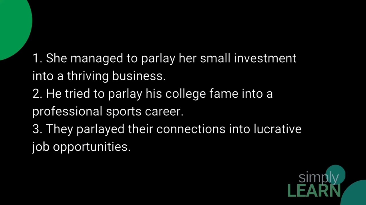 Parlay meaning in English
