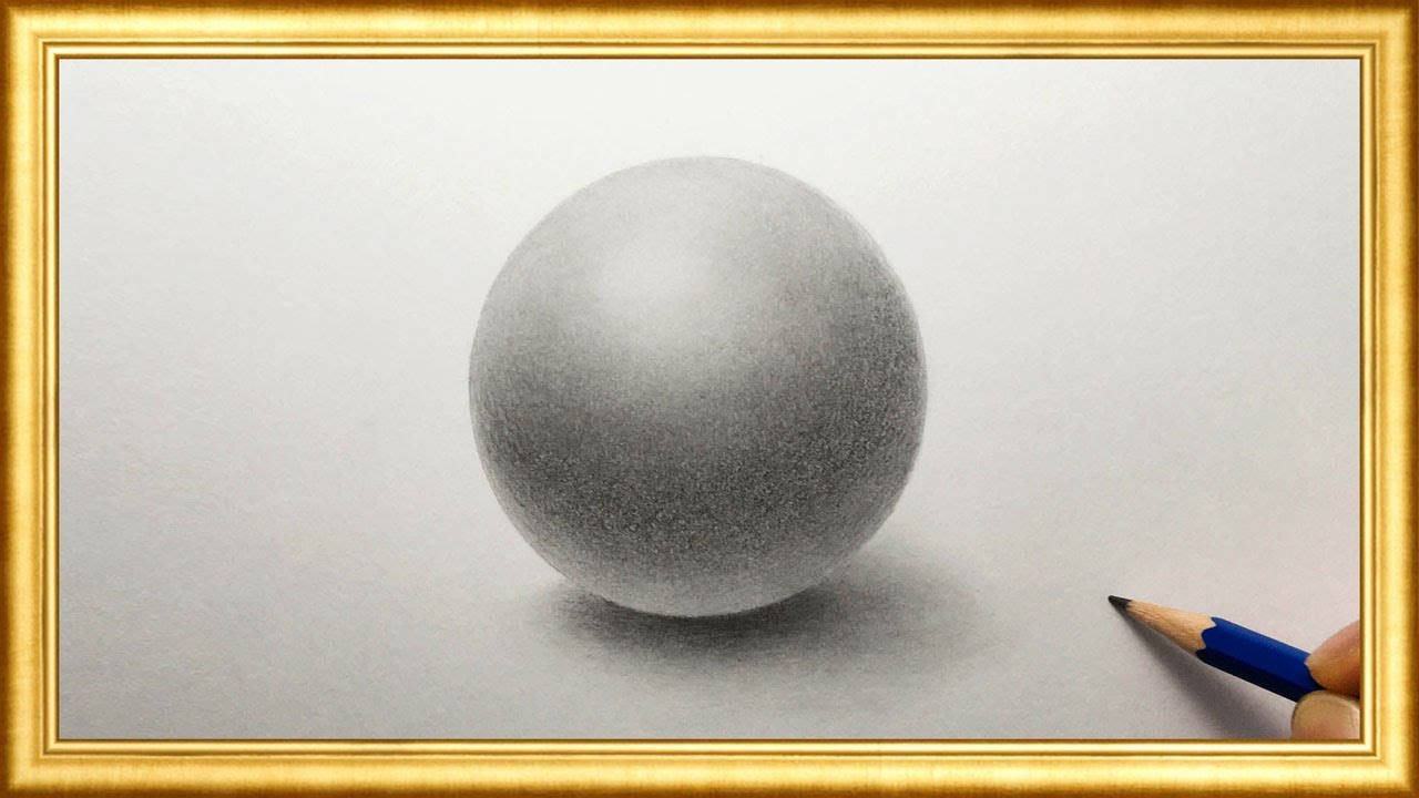 How to draw a sphere pencil sketch 鉛筆画, 球体